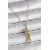 316L Çelik Gümüş Renk Zincir Sarılma Model Kadın Kolye