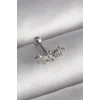 316L Çelik Gümüş Renk Zirkon Taşlı Çiçek Tragus Piercing