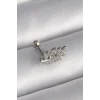 316L Çelik Gümüş Renk Zirkon Taşlı Dal Tragus Piercing