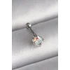 316L Çelik Gümüş Renk Zirkon Taşlı Kalp Tragus Piercing