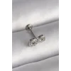 316L Çelik Gümüş Renk Zirkon Taşlı Sonsuzluk Model Tragus Piercing
