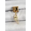 316L Çelik Sallantılı Zirkon Taşlı Deniz Anası Model Gold Renk Nomination Charm
