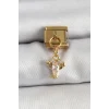 316L Çelik Sallantılı Zirkon Taşlı Yengeç Model Gold Renk Nomination Charm
