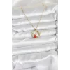 316L Çelik Zincir Gold Zirkon Taşlı Yılbaşı Tema Kadın Kolye