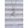 316l Çelik Zincir Gümüş Renk Zirkon Taşlı Kutup Yıldızı Kolye