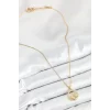316L Çelik Zirkon Taşlı Yıldız Ve Kalp Model Gold Renk Kadın Kolye