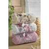 3lü Lüks &#37;100 Pamuklu Mutfak Havlusu Seti 3D Kelebek Aplikeli 30x50 Cm