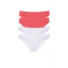 4 adet Eko Set Likralı Kadın Slip Külot Fuşya Beyaz
