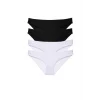 4 adet Eko Set Likralı Kadın Slip Külot Siyah Beyaz