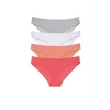 4 adet Süper Eko Set Likralı Kadın Slip Külot Gri Beyaz Pudra Fuşya