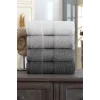 4 Lü El Yüz Havlu Seti &#37;100 Pamuklu Gökkuşağı 50x85 Cm Antrasit
