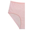 4lü Yeni Seri Renkli Yüksek Bel Fitilli Ribana Bato Külot Pembe