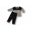 Luz&Pos 6-9 9-12 12-18 18-24 24-36 Ay Sport Baskılı Çizgili Uzun Kollu Sweatli 2li Erkek Bebek Takımı Siyah