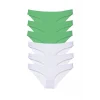 6 adet Eko Set Likralı Kadın Slip Külot Yeşil Beyaz