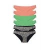 6 Adet Likralı Kadın Slip Külot Leopar Pudra Yeşil