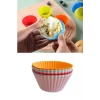 6 Adet Yıkanabilir Mini Tırtıklı Muffin Kalıbı- Ribanalı Kek-cupcake- Renkli Hamur Işi Kabı