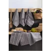 6 lı Luna Naturel Mutfak Havlu Seti &#37;100 Pamuklu 30X50 Cm Antrasit