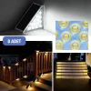  8 Adet Üçgen  Güneş Enerjisi İle Şarj Olan Dış Mekan Solar Basamak Köşe Lambası