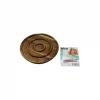 Akasya Yuvarlak  2 Bölmeli=1+1  Ahşap Servis Sunum Tepsi - Tahtası  20 X 1.4cm