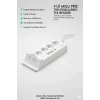 Akım Korumalı Priz Ve Masaüstü Şarj İstasyonu Kablosuz 4 Priz ,4 Usb, 2 Type-c Girişli 2 Metre