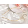 Altın Gold Renk Bekarlığa Veda Kristal Taş Bride Tacı İthal 16x10 cm