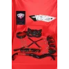 Sexy Görselli Oyun Kartı Kama Sutra 7li Kırmızı Siyah Harness Set
