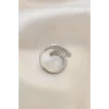 Ayarlamalı Silver Renk Metal Zirkon Taşlı Kanat Yüzük