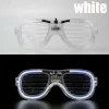 Beyaz Led Işıklı Parti Gözlüğü - Neon Glow Şerit Gözlük 3 Modlu