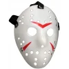 Beyaz Renk Kırmızı Çizgili Tam Yüz Hokey Jason Maskesi Hannibal Maskesi