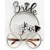 Bride Yazılı Taç ve Bride To Be Yazılı Gözlük Seti Gümüş Renk