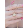Çelik Gold Renk Açılır Midye Model Kadın Kolye