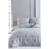 Çift Kişilik Nevresim Takımı Pamuklu Romantik Gri