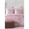 Çift Kişilik Nevresim Takımı Pamuklu Vintage Pembe Paisley