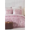 Çift Kişilik Nevresim Takımı Pamuklu Vintage Pembe Paisley