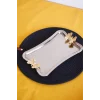 Cooker Dikdörtgen Dövme Desenli Kelebekli Kulplu Metal Tepsi 25x17 cm