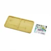 Dikdörtgen 2 Bölmeli Ahşap Bambu Yağdanlık Altlık Mini Tepsi 12 X 23.4 X 0.8cm