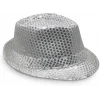 Disko  Gümüş Payetli Fötr Şapka Yetişkin Boy