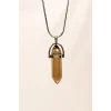 Dumanlı Kuvars Doğal Taşı Zincirli El Yapımı Kolye Uç: 3 cm Zincir: 20 cm Kutulu