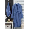 Erkek Havlulu Banyo Bornoz Takımı &#37;100 Pamuklu Lacivert