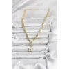 Gold Renk Pirinç Yıldız Model Kadın Kolye
