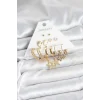 Gold Renk Yıldızlı Set 6 Çift Kadın Küpe Seti