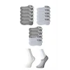 Gri ve Beyaz Erkek Görünmez Çorap 15 çift