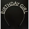 Gümüş Kristal Taşlı Birthday Girl Doğum Günü Tacı İthal Ürün A Kalite 17x16 Cm