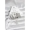 Gümüş Renk Pirinç 6lı Kadın Küpe Seti