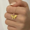 Luz&Pos Gümüş Rose Sarı Kaplangözü Taşlı Kelebek Kolye