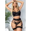 Kadın Fantezi Kostüm Harness Erotik Jartiyer 7094 Siyah - Royaleks