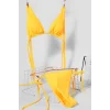 Kadın Sarı Yandan Bağlamalı Tangalı Üçgen Bikini Mayo Takımı – Modern, Konforlu ve Günlük Kombinlere Uygun