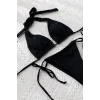 Kadın Siyah Yandan Bağlamalı Tangalı Üçgen Bikini Mayo Takımı – Modern, Konforlu ve Günlük Kombinlere Uygun