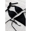 Kadın Siyah Yandan Bağlamalı Tangalı Üçgen Bikini Mayo Takımı – Modern, Konforlu ve Günlük Kombinlere Uygun
