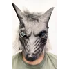 Kafaya Tam Geçmeli Lateks Mavi Gözlü Dişli Ağzı Açık Kurt Maskesi